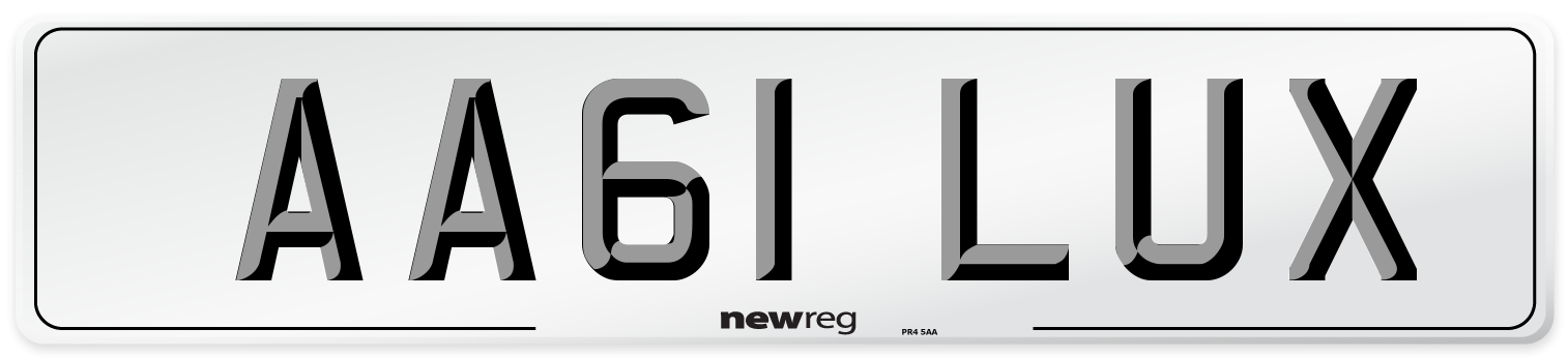 AA61 LUX Number Plate from New Reg